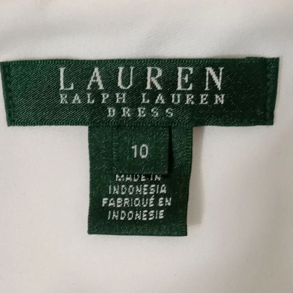 LAUREN RALPH LAUREN Monochrome Day Dress Black/White Size 10 EUC